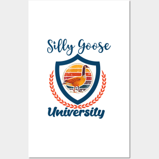 SILLY GOOSE UNIVERSITY TREND POPULAR RETRO MEME Posters and Art